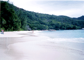 Praslin, Seychelles possibly the best island for unspoilt beaches.